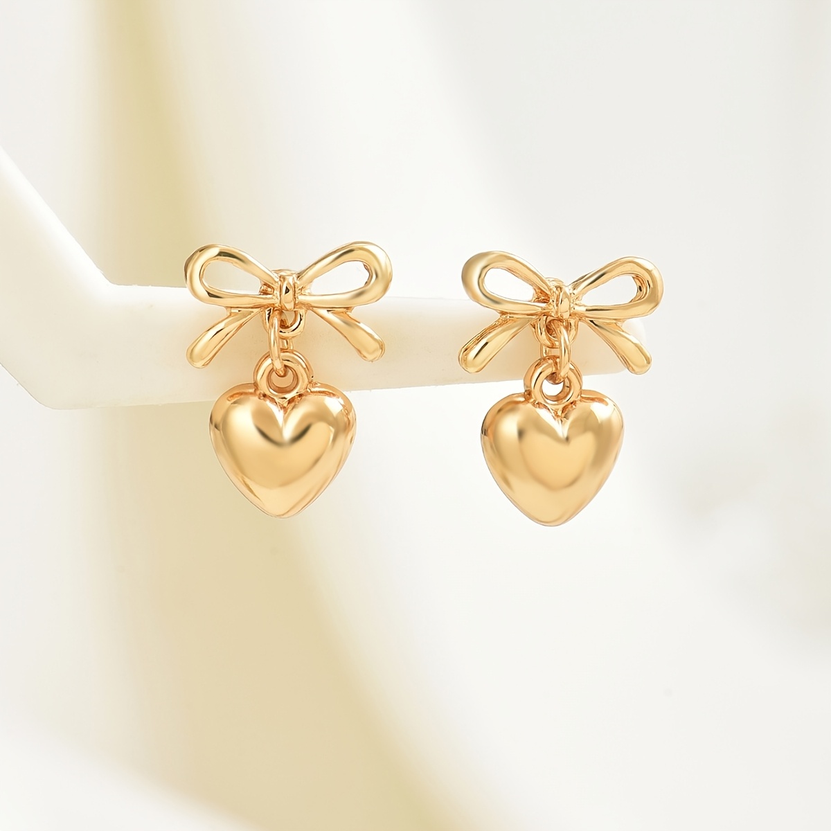 Boho Bow & Heart Drop Earrings